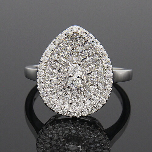 18金 ダイヤモンド0.5ct しずくリング K18WG ホワイトゴールド K18PG ピンクゴールド 指輪 ダイアモンド レディース プレゼント ギフト 記念日 誕生日 ご褒美|ダイヤ専門店 ジュエリーロイヤル