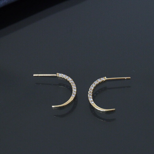 18金 ダイヤモンド0.2ct 片耳0.1ct フープピアス K18YG イエローゴールド ダイアモンド レディース プレゼント ギフト 記念日 誕生日 ご褒美｜ダイヤ専門店 ジュエリーロイヤル