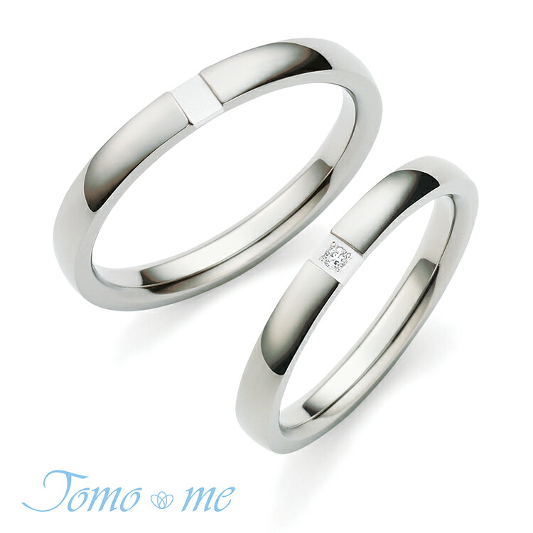 【Tomo me トモミ】リング ouchi おうち 結婚指輪 プレシャスチタンコレクション 鍛造製法 TM-37 TM-38 [ シルバー ダイヤモンド シンプル 指輪 コンビネーション シンプル ストレート 平甲丸 鏡面 マット アクセサリー 男性 女性 プレゼント ギフト ]｜ジュエリーサロンＳＴＡＲＳ