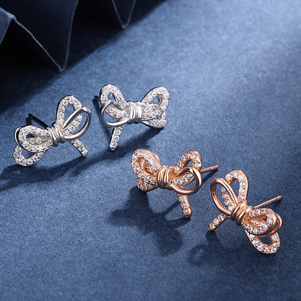 送料関税込◇SWAROVSKI Lifelong Bow リボン ピアス Lifelong Bow スタッドピアス, リボン, ピンク, ロジウム