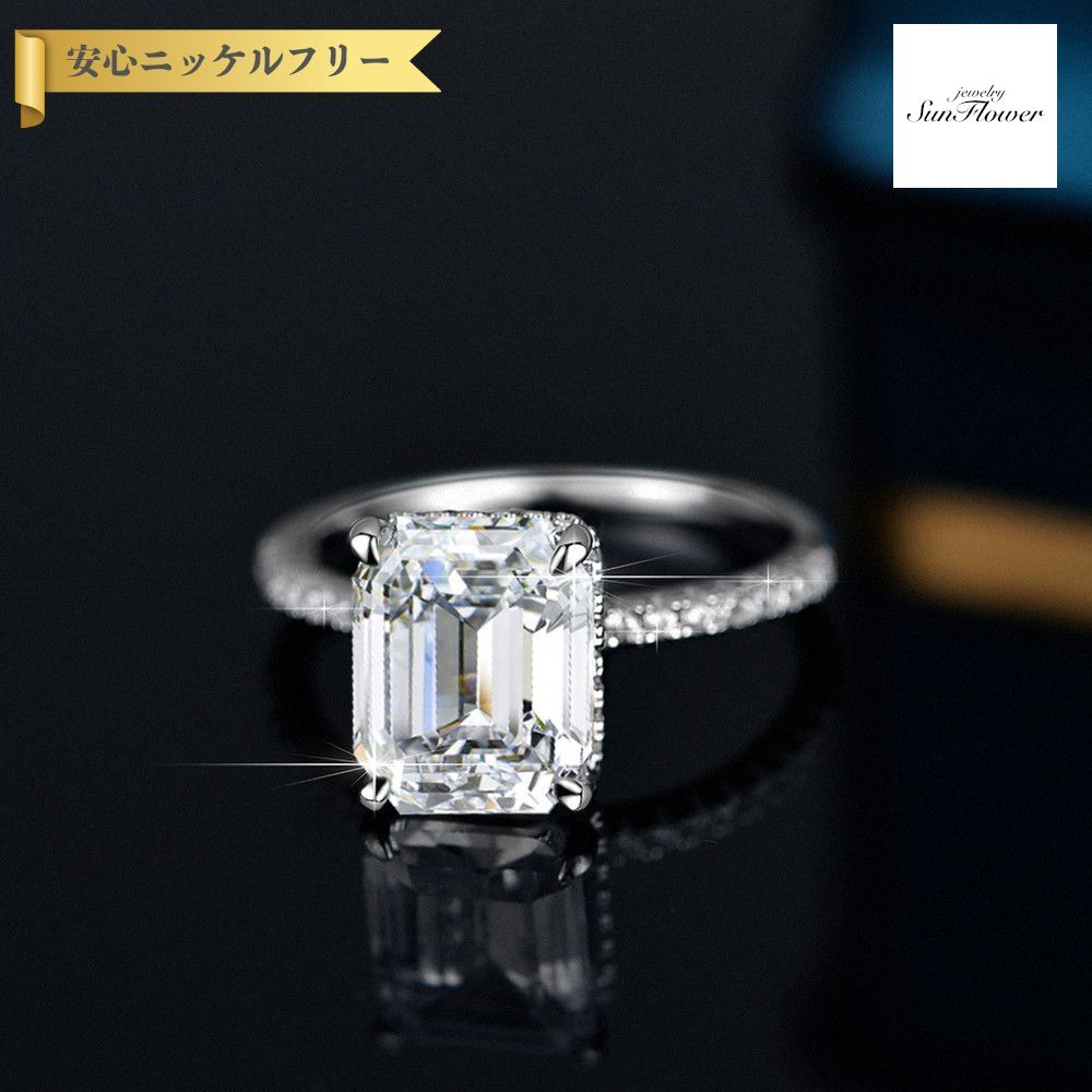 【全品70%OFFクーポン 先着500名 フライング＆スタートダッシュセール】【30日返品保証】 リング レディース モアサナイト ホワイト シルバー925 シルバー 9号 11号 14号 16号 18号 4ct cbjz057 44,135円