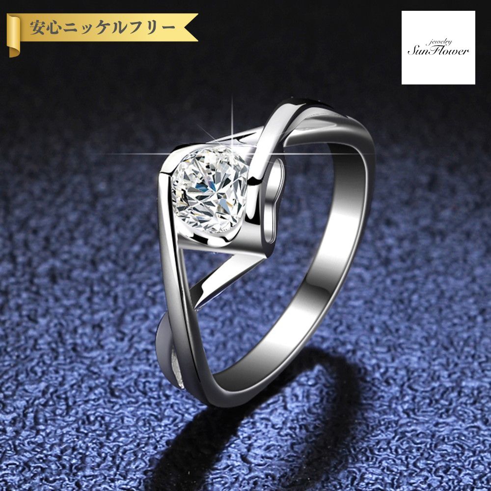 【全品70%OFFクーポン 先着500名 ラストスパート＆アフターセール】【30日返品保証】 リング レディース モアサナイト ホワイト シルバー925 シルバー 7号 9号 11号 14号 16号 18号 0.5ct 1ct km040