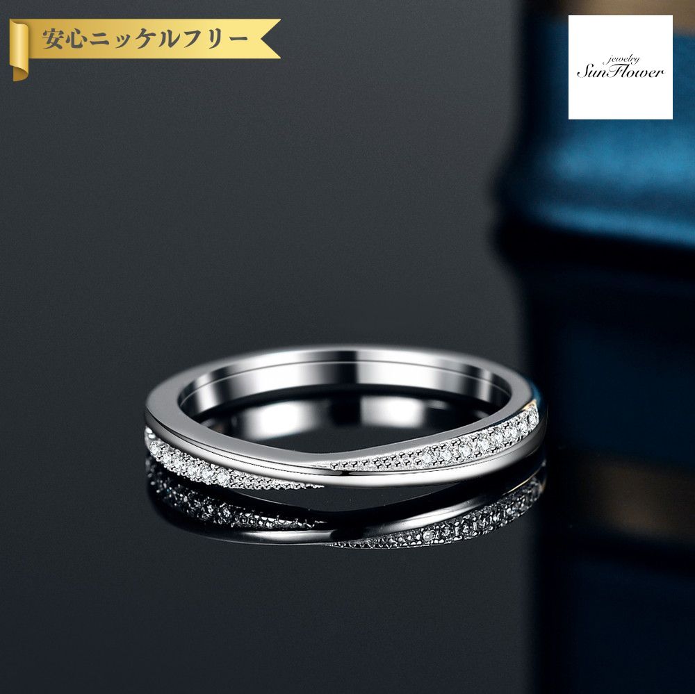 【50%OFF対象半額商品 ラストスパート＆アフターセール】【30日返品保証】 リング レディース モアサナイト ホワイト シルバー925 シルバー 9号 11号 14号 16号 18号 0.01ct km188｜ジュエリーサンフラワー