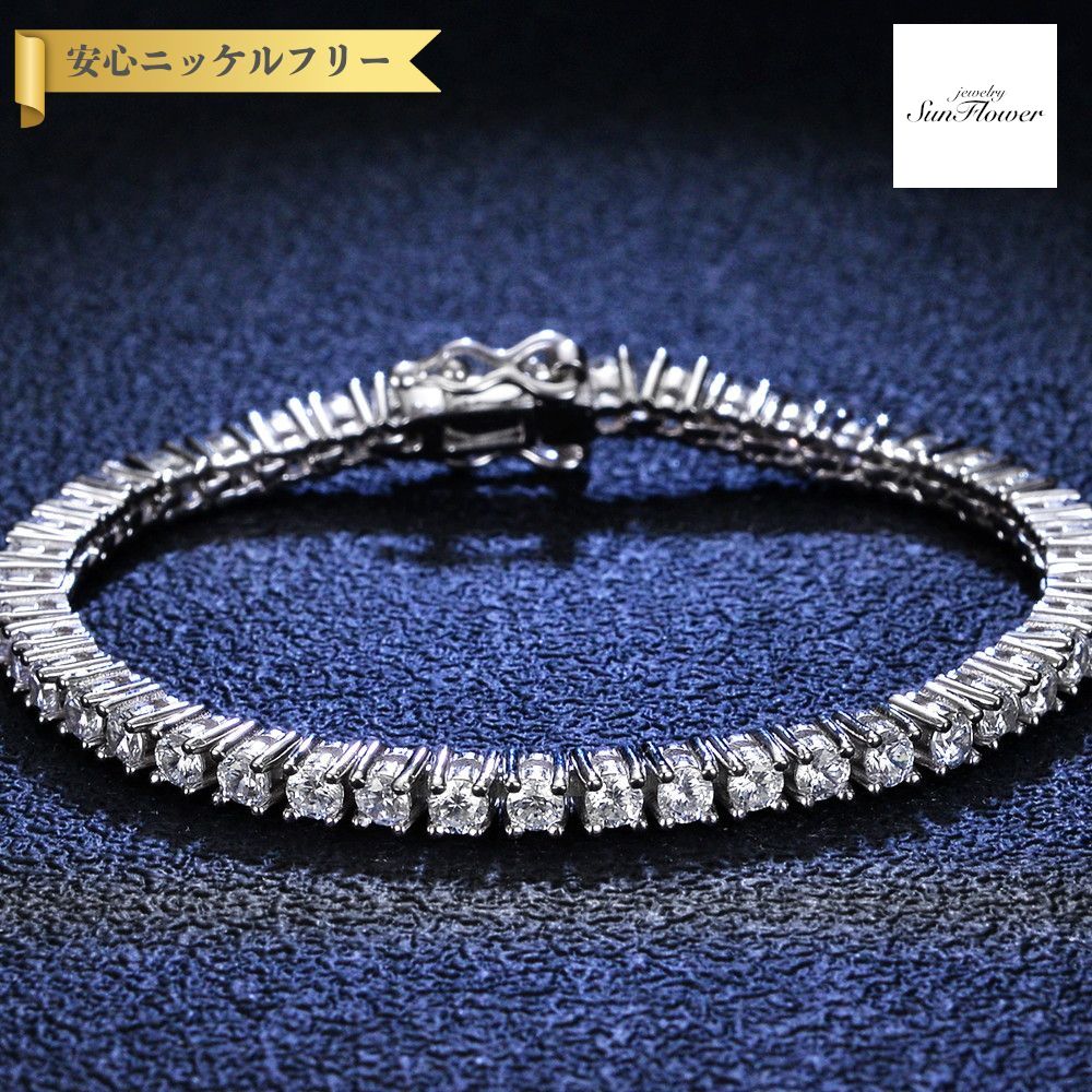 楽天市場】【Tennis Bracelet】 モアサナイト 3mm テニスブレス 18cm