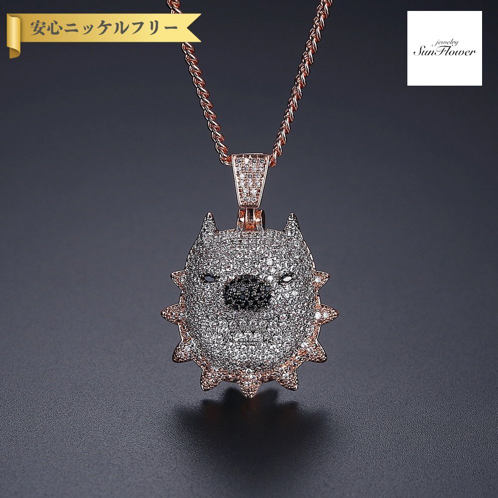 【決算セール！クーポンで90%OFF！在庫限り！】【30日返品保証】 ネックレス キュービックジルコニア ホワイト 真鍮 イエローゴールド ピンクゴールド シルバー カジュアル アニマル くま クマ ユニセックス 男女兼用 46cm n19080903｜ジュエリーサンフラワー