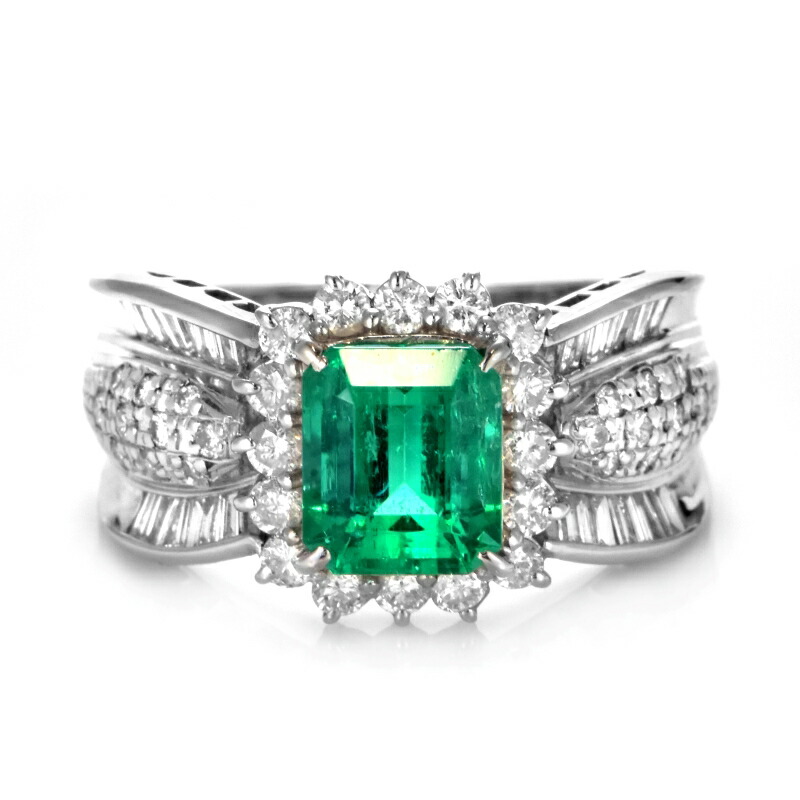 楽天市場】ダイヤモンド リング Pt900 エメラルドカット 0.859ct
