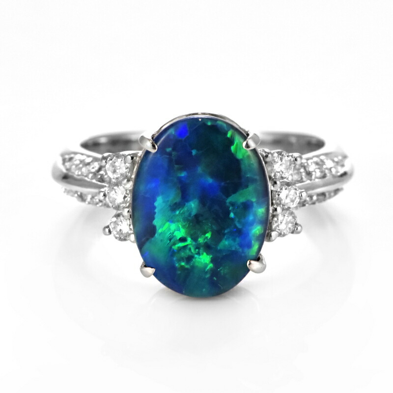 楽天市場】ブラックオパール リング ダイヤモンド 指輪 18金 イエロー