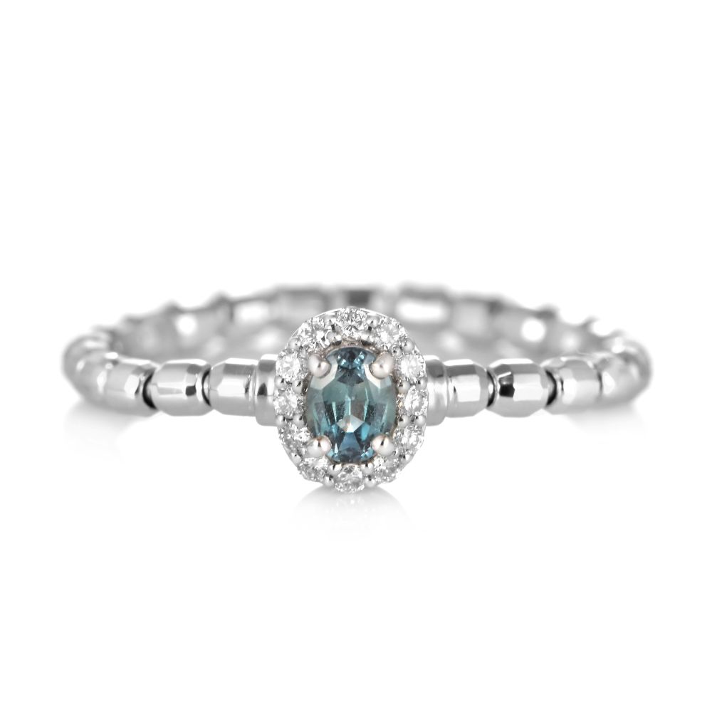0.16カラット天然アレキサンドライトと0.07カラット天然ダイヤモンドプラチナフリーサイズリング|Jewels Avenue