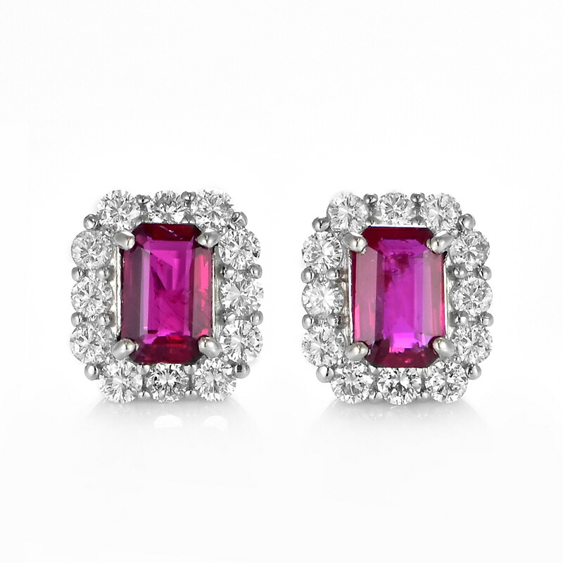 楽天市場】K18WG 0.24ct ルビー 0.2ct ダイヤ エテニティ ピアス