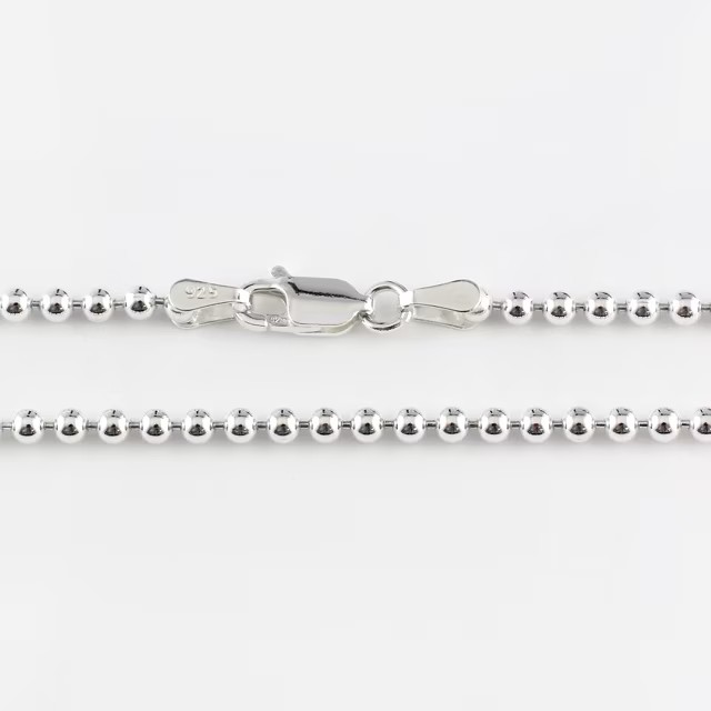 シルバー925 ボールチェーン 太さ3.0mm 40cm 45cm 50cm 60cm ギフト対応｜Jewel Select