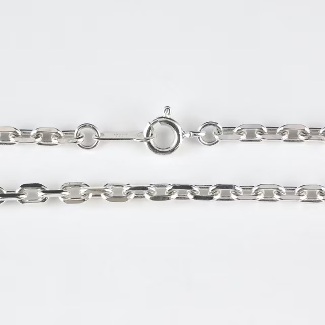 シルバー925 4面カットあずきチェーン 線径1.00mm太さ3.2mm 40cm 45cm 50cm 60cm ギフト対応|Jewel Select