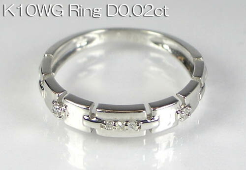 楽天市場】K10WG ホワイトゴールド アメシスト ピンキーリング D0.01ct