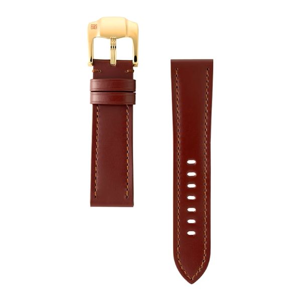 BAMBI バンビ 時計バンド 松阪レザー 和栗(ブラウン) HC007C0 メンズ 22mm 送料無料