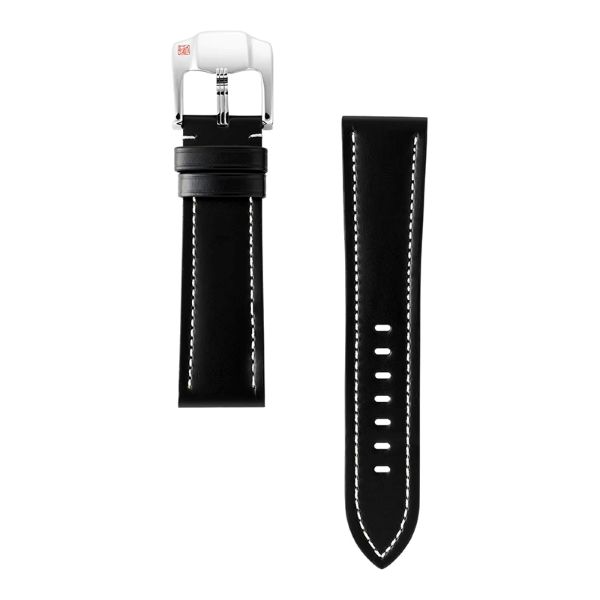 BAMBI バンビ 時計バンド 松阪レザー 硯（ブラック） HC007A0 メンズ 22mm 送料無料
