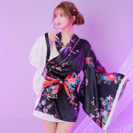 浴衣 ドレス 大人 着物 和風 花魁 コスプレ よさこい 衣装 浴衣ドレス Jewel ジュエル 和柄 アシメトリー 着物ドレス