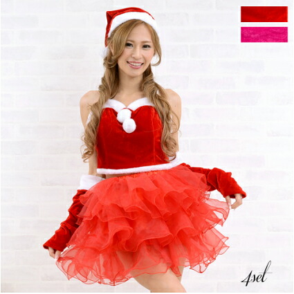 サンタ コスプレ レディース 衣装 サンタコス セクシー Jewel ジュエル セットアップ 4点セット フレア 姫系