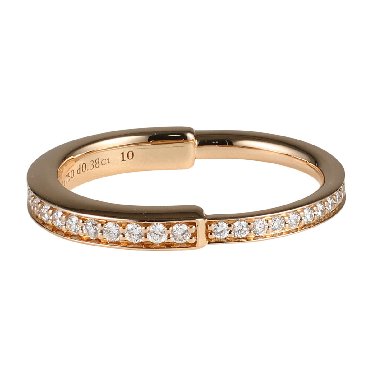 【中古】ティファニー パヴェ ダイヤモンド 0.38ct ロック リング K18PG 約13号｜Jewel Supply online