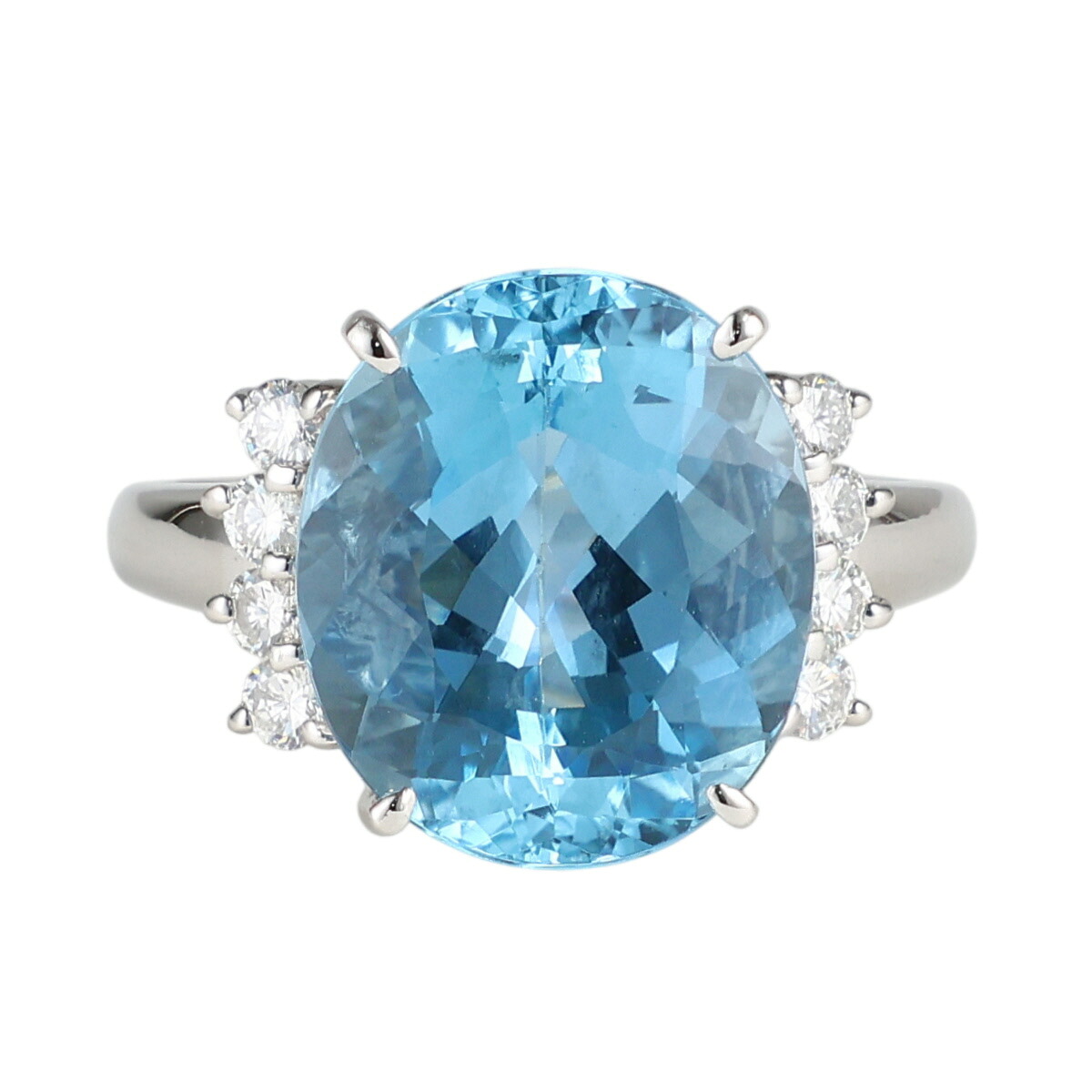 【中古】 タサキ アクアマリン 6.16ct ダイヤモンド 0.25ct リング Pt900 11.5号 ソーティング付｜Jewel Supply online