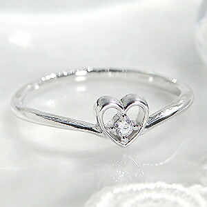K18 WG/PG/WG ハート 0.03ct 一粒 ダイヤモンド リング ファッション ジュエリー アクセサリー レディース 指輪 ホワイトゴールド 18k ダイアモンド ４月 誕生石 品質保証書 プレゼント キュート 一粒 プレゼント 彼女用 妻用 クリスマス 母の日 43,615円