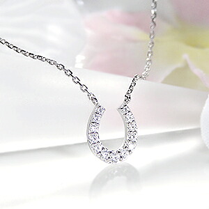 K18WG/PG/YG【0.16ct】馬蹄 ネックレス ペンダント ゴールド ダイアモンド ダイヤモンド ホースシュー シンプル Hカラークラス/SIクラス クリスマス ギフト プレゼント 母の日｜Jeweluce
