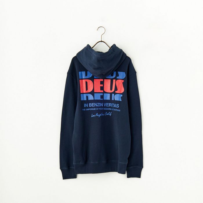 【送料無料】 DEUS EX MACHINA デウス エクス マキナ CRUISING DEUSスウェットフーディ DMF248627 メンズ トップス 長袖 M/L ネイビー