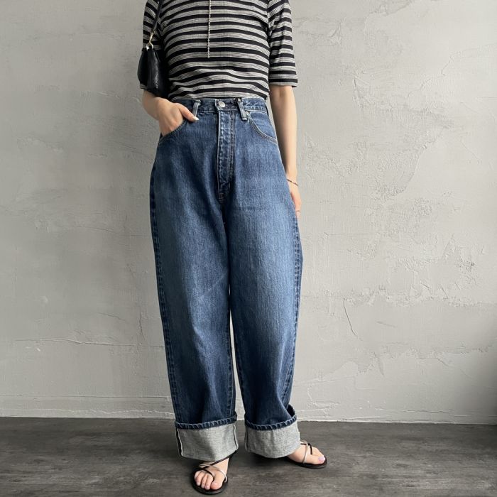 【貨物輸送無料】 SOMETHING サムシング スーパーハイライズワイドストレートデニムパンツ SA1000 レディース ボトムス SS-M 全3色
