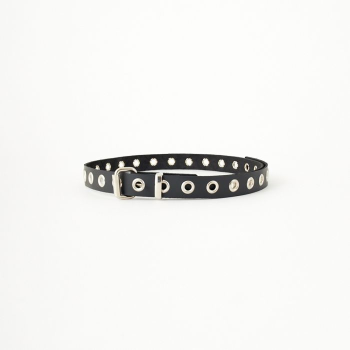 【店内全品貨物輸送無料】 FUNK PLUS ファンクつけ加える レザーアイレットベルト LEATHER-EYELET125 メンズ 2025SS L 黒いこと