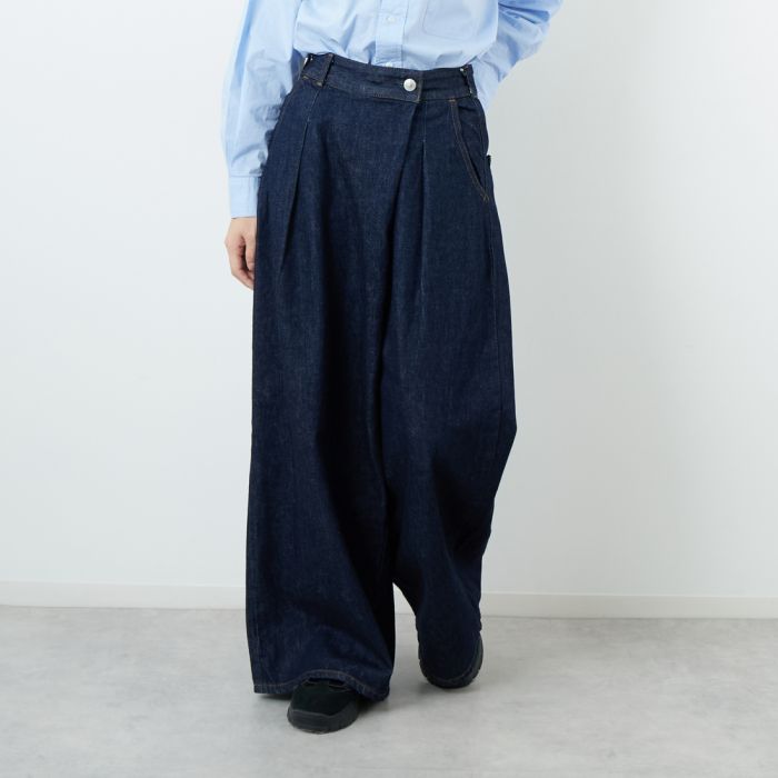 【送料無料】 SOMETHING サムシング ラップワイドパンツ SA1105 レディース ボトムス XS-M ネイビー/ブルー|JEANS FACTORY Online Shop