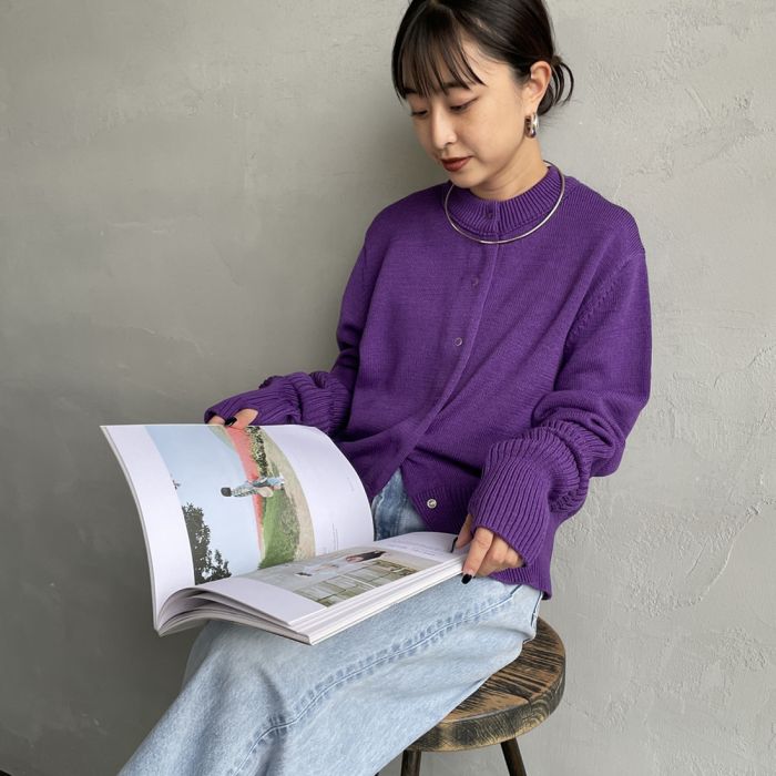 【送料無料】 THE SHINZONE ザ シンゾーン ロングリブカーディガン 23AMSNI05 レディース トップス ニット F パープル/グレー|JEANS FACTORY Online Shop