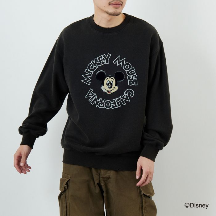 【送料無料】 Jeans Factory Clothes ジーンズファクトリークローズ キャラダメージスウェット / MICKEY MOUSE JFC-254-095 メンズ トップス 長袖 トレーナー 2025AW M/L ブラック