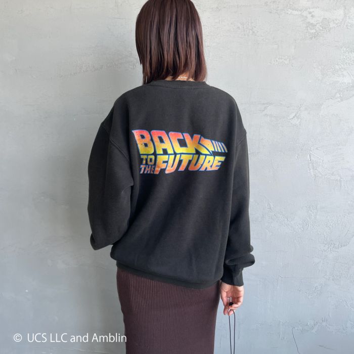 【送料無料】 Jeans Factory Clothes ジーンズファクトリークローズ ムービーダメージスウェット / BACK TO THE FUTURE JFC-254-092 レディース トップス 長袖 トレーナー S ブラック|JEANS FACTORY Online Shop