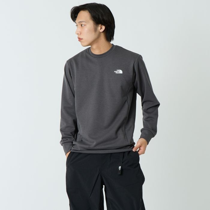 【店内全品貨物輸送無料】 THE NORTH FACE ザ 北の方人間の顔 モーションクルーネックスウェット NT32496 メンズ トップス 長袖 M/L グレ/黒いこと