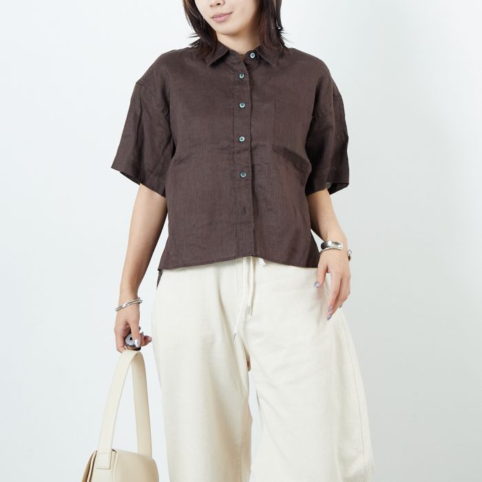 【送料無料】 Jeans Factory Clothes ジーンズファクトリークローズ リネンショートスリーブシャツ LFP501 レディース トップス 半袖 F 全4色