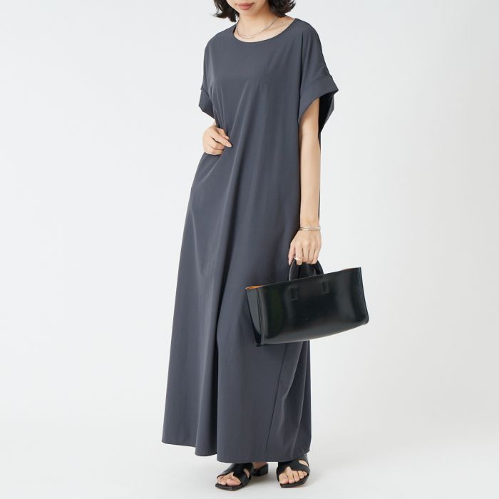 【送料無料】 CLOCHE クロシェ 接触冷感コクーンワンピース 65285599 レディース 半袖 2026SS M グレー/ブラック｜JEANS FACTORY Online Shop