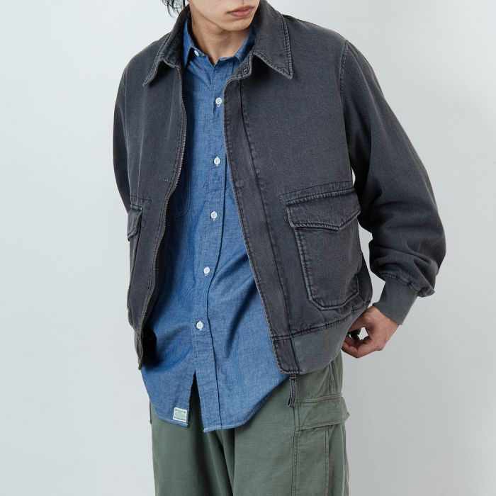 【送料無料】 ARMY TWILL SANFORIZED アーミーツイル サンフォライズド 別注 ショート丈 デニムブルゾン AM-2614502-INT-JF メンズ アウター 2026SS M/L ブラック/ネイビー
