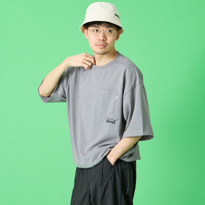 【店内全品貨物輸送無料】 JEANSFACTORY × NANGA ジーンズファクトリー × ナンガ 別注 ルーズフィット ドローコードポケットティーシャツ NW26SS-JF5 メンズ トップス 半袖 2026SS M-XL 全3色