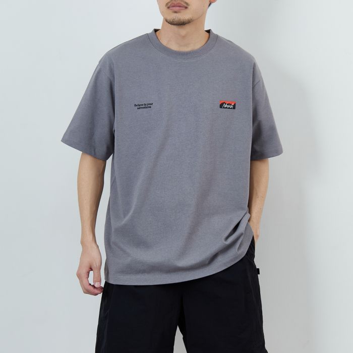 【貨物輸送無料】JEANSFACTORY × NANGA ジーンズファクトリー × ナンガ 別注 ブランド名ロゴタイプ刺しゅう 遊撃手捩りティーシャツ NW26SS-JF3 メンズ トップス 半袖 2026SS M-XL 全3色 Tシャツ・カットソー-トップス