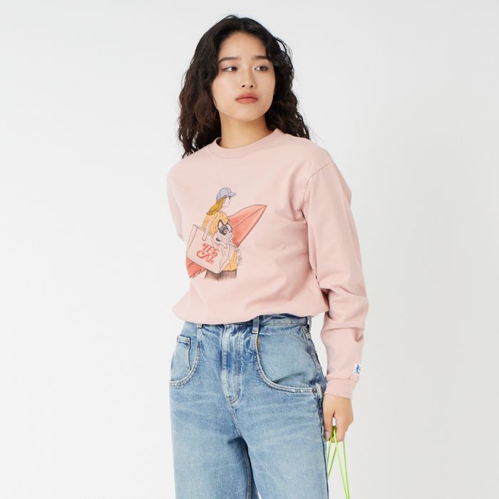 【貨物輸送無料】 The Endless Summer エンドレスサマー MALIBU GIRL ロング捩りプルオーバー FH-26374316 レディース トップス 長袖  2026SS S サクラ色/白いこと