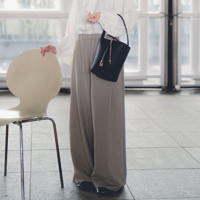 【送料無料】 STELLA CIFFON ステラシフォン ウォースフィルツイルワイドパンツ ST3-25206A レディース ボトムス イージーパンツ 2026SS S ブラック/ベージュ｜JEANS FACTORY Online Shop