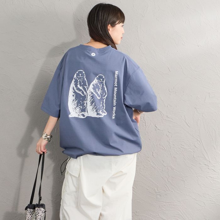 【送料無料】 Marmot マーモット 別注 ドローコード付き マーモットバックプリントTシャツ MTSS26MST335IN-JF レディース トップス 半袖 2026SS S 全3色