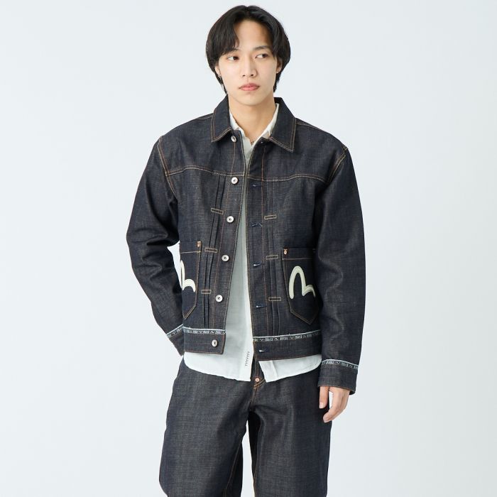 【送料無料】 EVISU エヴィス ロゴカモメ刺繍 デニムジャケット 2ESHTM6DJ1001 メンズ アウター 2026SS M-XL ネイビー｜JEANS FACTORY Online Shop