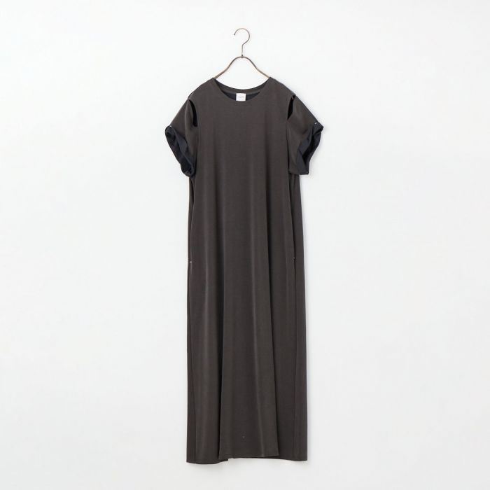 【送料無料】 YENN イエン アイレットTシャツドレス Y261-52021 レディース ワンピース 2026SS S グレー/ホワイト