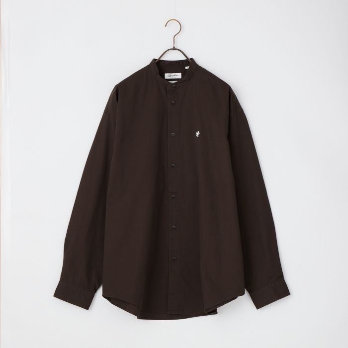 【送料無料】 Gymphlex ジムフレックス ロングスリーブバンドカラーシャツ GY-B0407BIT メンズ トップス 長袖 2026SS M/L ブラウン/ベージュ