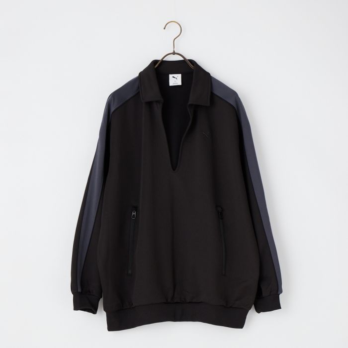 【店内全品貨物輸送無料】 PUMA ピューマ T7 旗がしらプルオーバー 638051 メンズ トップス 長袖 2026SS M/L 黒いこと/ベージュ