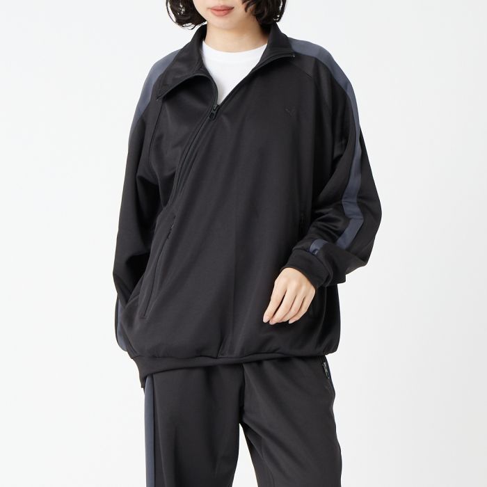 【店内全品貨物輸送無料】 PUMA ピューマ T7 貨物自動車上衣 638049 レディース トップス 汗水 長袖 2026SS S 黒いこと/ベージュ