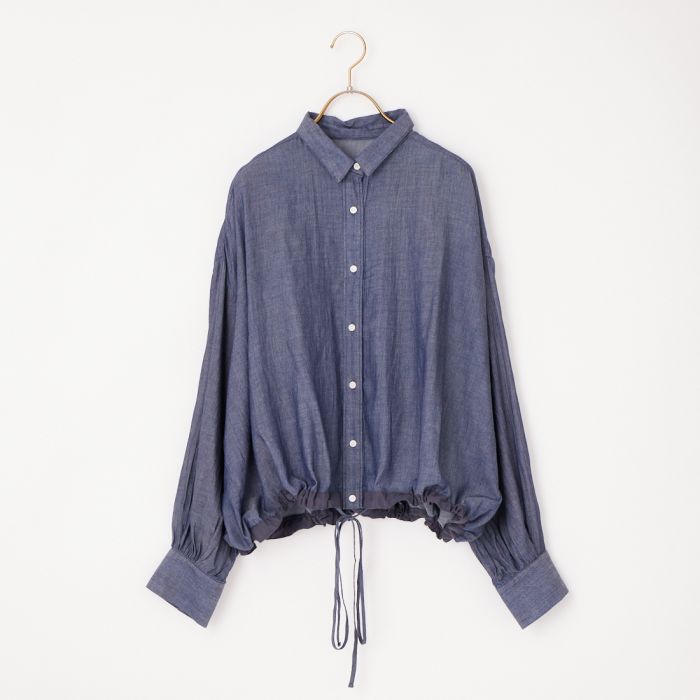 【店内全品貨物輸送無料】 TenuE テニュイ シアーショート丈ジーンズプルオーバー 25100213 レディース トップス 長袖 2026SS F 米国海軍/青碧