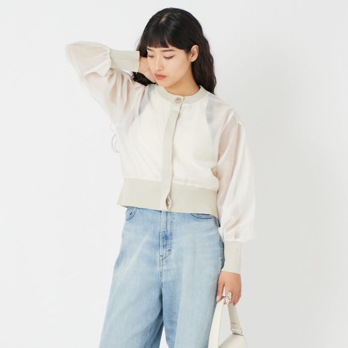 【送料無料】 DIGNITE COLLIER ディニテコリエ シアー切替カーディガン 80267113 レディース トップス 長袖 2026SS F 全3色