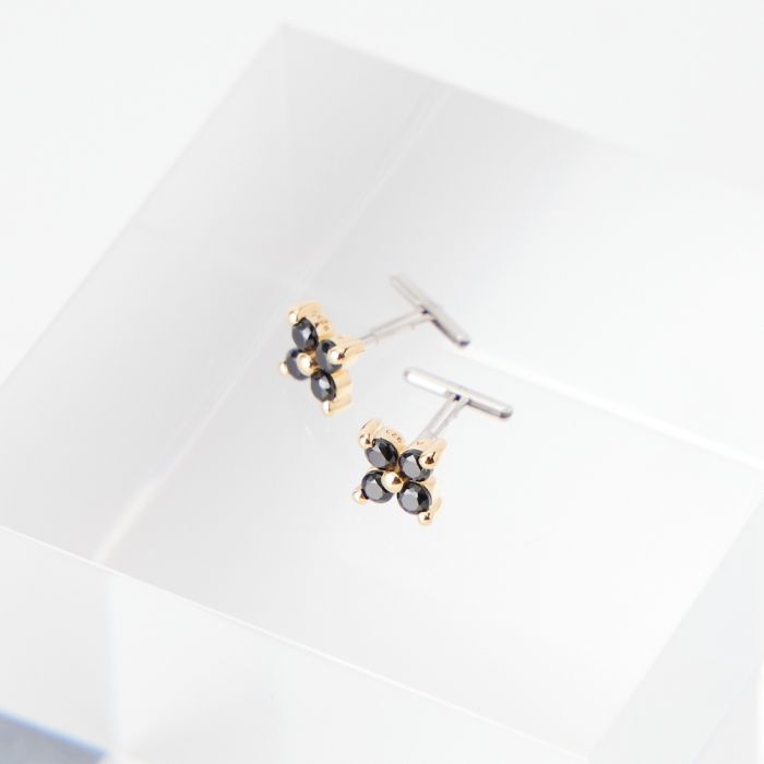 【送料無料】 Baqless バックレス アミティ ブルームオニキス ゴールドピアス 261AM-BLM-ON-YG レディース アクセサリー 2026SS F ブラック
