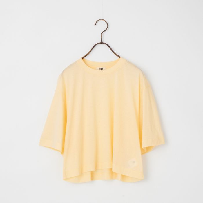 【送料無料】 UNFIL アンフィル ツイストコットン シアージャージークロップドTシャツ WXSP-UW122 レディース トップス 2026SS S イエロー/ブラウン