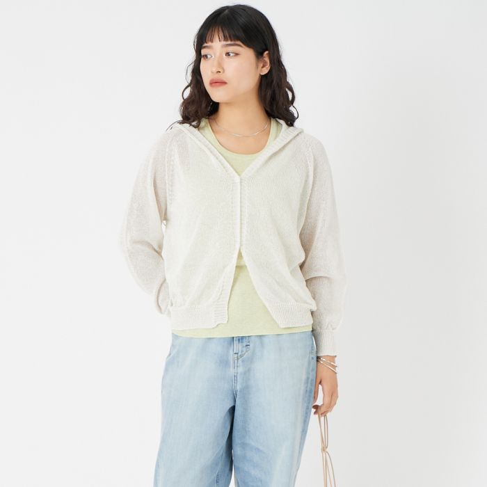 【送料無料】 Jeans Factory Clothes ジーンズファクトリークローズ ホールガーメント フードカーディガン 113-2065 レディース トップス ニット 長袖 2026SS F 全5色